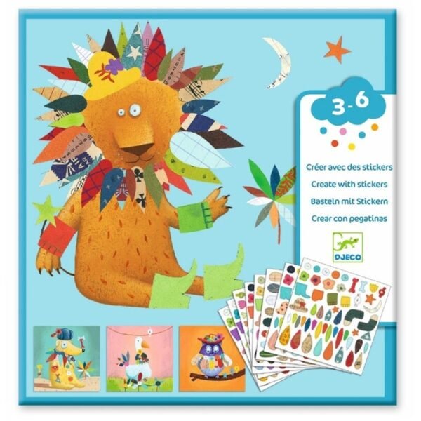 Crear con pegatinas Animales