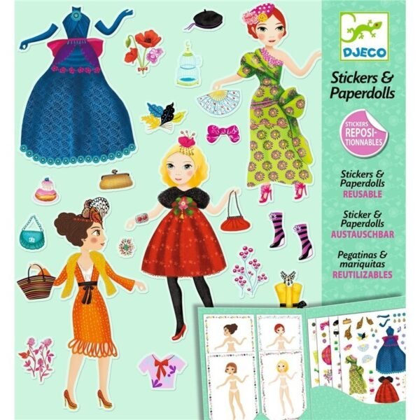 Pegatinas Muñecas de papel Moda a tope